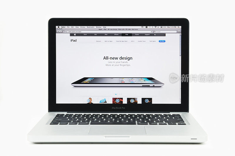 苹果专卖店，MacBook Pro上配有iPad 2